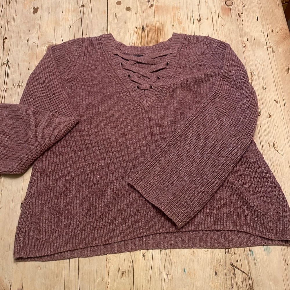 American Eagle purple pink sweater